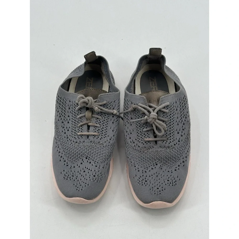 Cole Haan ZERØGRAND Wingtip Oxford Size 9.5 B Ironstone‎ Stitchlite-Peach